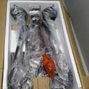 HavenlyYouth Console Table 47.2", Tempered Glass Sofa Tables, Vintage Entryway Table with Metal Frame, Console Tables for Living Room, Entrance, Foyer, Adjustable Feet (Black)