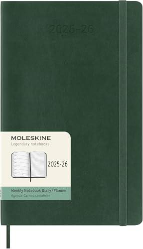Moleskine Classic 18 Month 2025-2026 Weekly Planner, Soft Cover, Large (5" x 8.25"), Myrtle Green, 208 pages