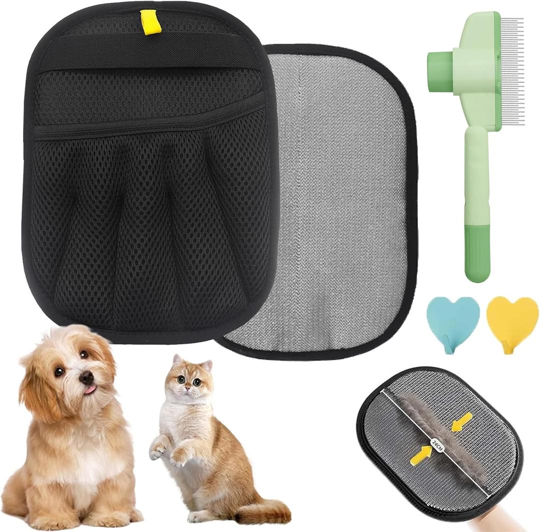 Pet Hair Remover, Electrostatic Pet Hair Removal Gloves, Reusable Cat & Dog Hair Removal Tool, 2025 Upgraded Pet Grooming Gloves for Couch, Furniture, Carpet (1 Pack)