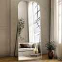 56x21 Inch Full Length Mirror - Large Floor Standing & Wall Mountable Full Body Mirror with Sturdy Aluminum Frame, Arched Top Design, Freestanding or Hanging for Bedroom, Living Room, Cloakroom,Silver