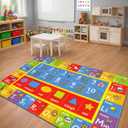 KC Cubs: Educational Rug: ABC Alphabet, Numbers & Shapes - 3x5' Playmat - Interactive Play, Activity Area Carpet, Bedroom-Classroom, Baby-Toddler-Kids (3'3" x 4'11" (Rectangular))