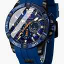 MF MINI FOCUS Men Watch, Chronograph Waterproof Sport Analog Quartz Watches Blue Silicon Strap Fashion Wristwatch for Men