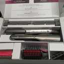 Shark Flex Fusion Hair Straightener & Powerful Hair Dryer with Fusion Hair Brush, Air Styler with Auto-Wrap Hair Curlers, Concentrator, & Frizz Fighter, Metallic Mist, HD651S