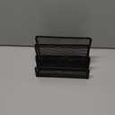 Black Metal Mesh Desk Mail Organizer, Small File Holders Letter Organizer, Bookends Book Holder with 3 Vertical Upright Compartments