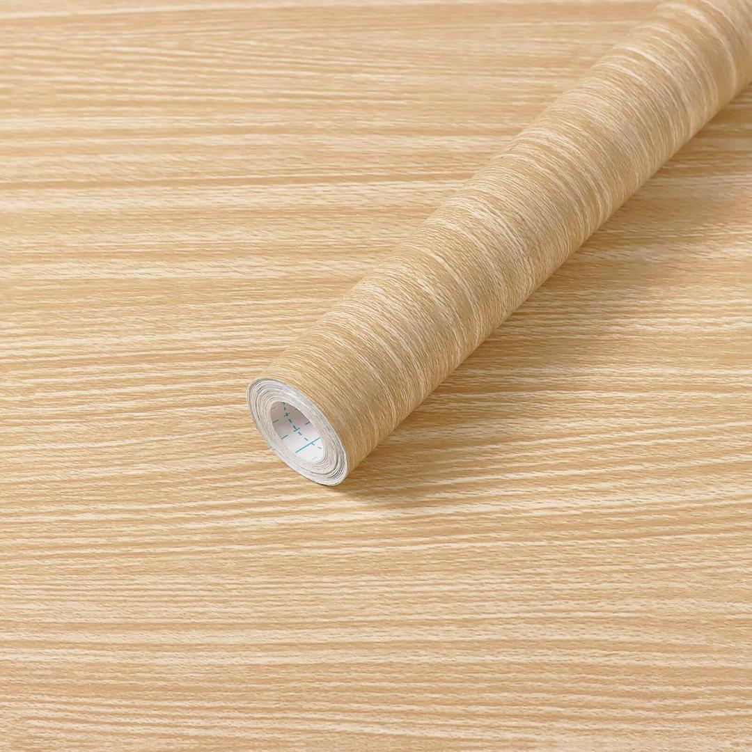 Heroad 23.6" x 393" Widen Contact Paper Peel and Stick Wallpaper Wood Contact Paper for Cabinets and Drawers Countertops Modern Natural Light Wood Grain Oak Maple Cherry Removable Paper Vinyl