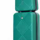 Tripcomp 2 Piece Carry on Luggage Set, Airline Approved 20 Inch Luggage with Cosmetic Case HardShell Suitcase with Spinner Wheels, Lightweight Durable Hardside Suitcases Set, Dark Green