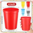 MotiMind 48 Pcs Blue Dog Birthday Party Supplies Reusable 16 oz Plastic Cups Bulk Paw Print Fun Drinkware Cartoon Themed Cups Orange Blue Dog Party Decorations for Baby Shower Birthday