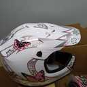 XFMT Kids Dirt Bike Helmet Youth Motorcycle Helmet DOT-Certified Full Face Helmets for Motocross ATV Off-Road Street Bike with Goggles & Gloves, Pink Butterfly Small (White, S)