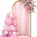 6ft Arch Backdrop Stand, Metal Wedding Arch Backdrop Stand with Square Base Ground Nails, Party Arch Frame for Wedding Ceremony Baby Shower Garden Balloon Birthday Party Decorations, Gold