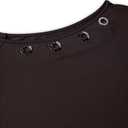 Remidoo Women Off The Shoulder Crop Top T Shirt Long Sleeve Tops Sexy Fitted Shirts Brown Medium (M)