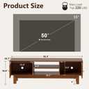 YOSHOOT Mid Century Modern TV Stand for 55 inch TV, Solid Wood, Walnut
