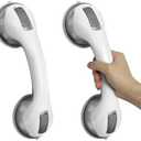 Hshbxd Grab Bars for Bathtubs and Showers, 2 Pack Shower Handles for Elderly with Strong Suction, 12 Inch Bathroom Shower Safety Bars for Seniors and Disabled for Wall