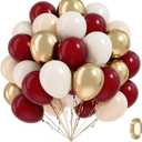 60pcs Maroon and Gold Balloons 12inch Burgundy and Gold Balloons with Sand White Nude Balloons for Wedding Bridal Shower Graduation Birthday Party Decorations