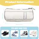 Shoe Washing Machine Bag,2 Pcs Shoe Washing Bag for Dryer & Washer, Reusable Laundry Shoe Bag for All Shoes Sizes, Independent Insole Compartment With Side Mesh (White)