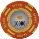 Crown Casino Clay Poker Chips in 13.5 Gram Weight - Pack of 50 (Orange)