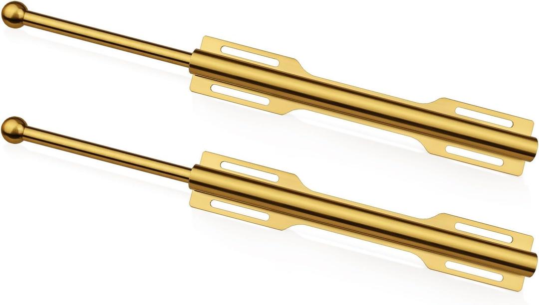 FIRJOY 12" Valet Rod for Closet Pull Out (2 Pack, Brushed Gold)