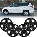 17" Glossy Black Wheel Skins (Set of 4) fit for Toyota Rav4 2006-2012, 17 inches ABS Wheel Covers Compatible with 06-12 Rav4 Steel Wheels- Auto Tire Cover Replacement 42611-0R020 42611-42200