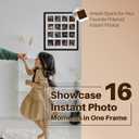 Tapeera Wood Multi Picture Frame Collage Wall Decor For Polaroid i-Type 600 Film -16 Openings Large Photo Collage Frame For Wall Mini Picture Wall Frame - Not Compatible with Fujifilm Instax Mini Film