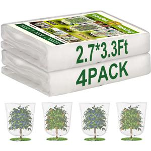 JERIA Bird Netting for Garden, 4 Pack 3.3ft x 2.7ft Blueberry Bush Netting Cover,Gardens Netting with Drawstring