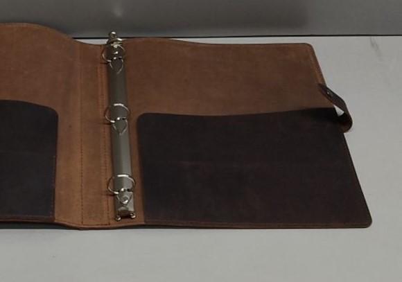 Leather Ring Binder 12" x 10.5"  ( Brown )