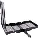 New Mobility Carrier Ramp Hitch Mounted 46.2 x 26.8 x 38.7 500 lbs for Wheelchair Electric Scooter Medical Disability with Rack Ramp Capacity Steel w/3" Rail Fit 2" Hitch Receiver SUV Truck Van Car