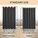 River Dream No Hook Hotel Cloth Black Shower Curtain Microfiber Waterproof - Soft Fabric Shower Curtain or Liner Washable, Black, 71x74