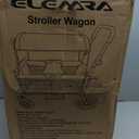 ELEMARA Foldable Wagon Stroller, Stroller Wagon for 2 Kids, Premium All Terrain Wagon for Kids with Removable Canopy, Adjustable Push/Pull Handle, Harnesses, Large Storage Bag, Black