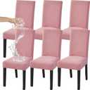 HZDHCLH Waterproof Chair Covers Set of 6, Spandex Dining Chair Slipcovers, Protectors for Kitchen and Dining Room Chairs