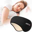 Sleep Mask & Earmuffs for Sleep - 2 in 1 Eye & Ear Mask, Comfortable & Soft for Side Sleepers (Black)