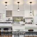 Crystal Pendant Lights Kitchen Island, 2 Pack Modern Black Kitchen Pendant Light Fixtures, Small Hexagonal Crystal Hanging Lights for Kitchen Island, Dining Room, Hallway, Foyer, Entryways