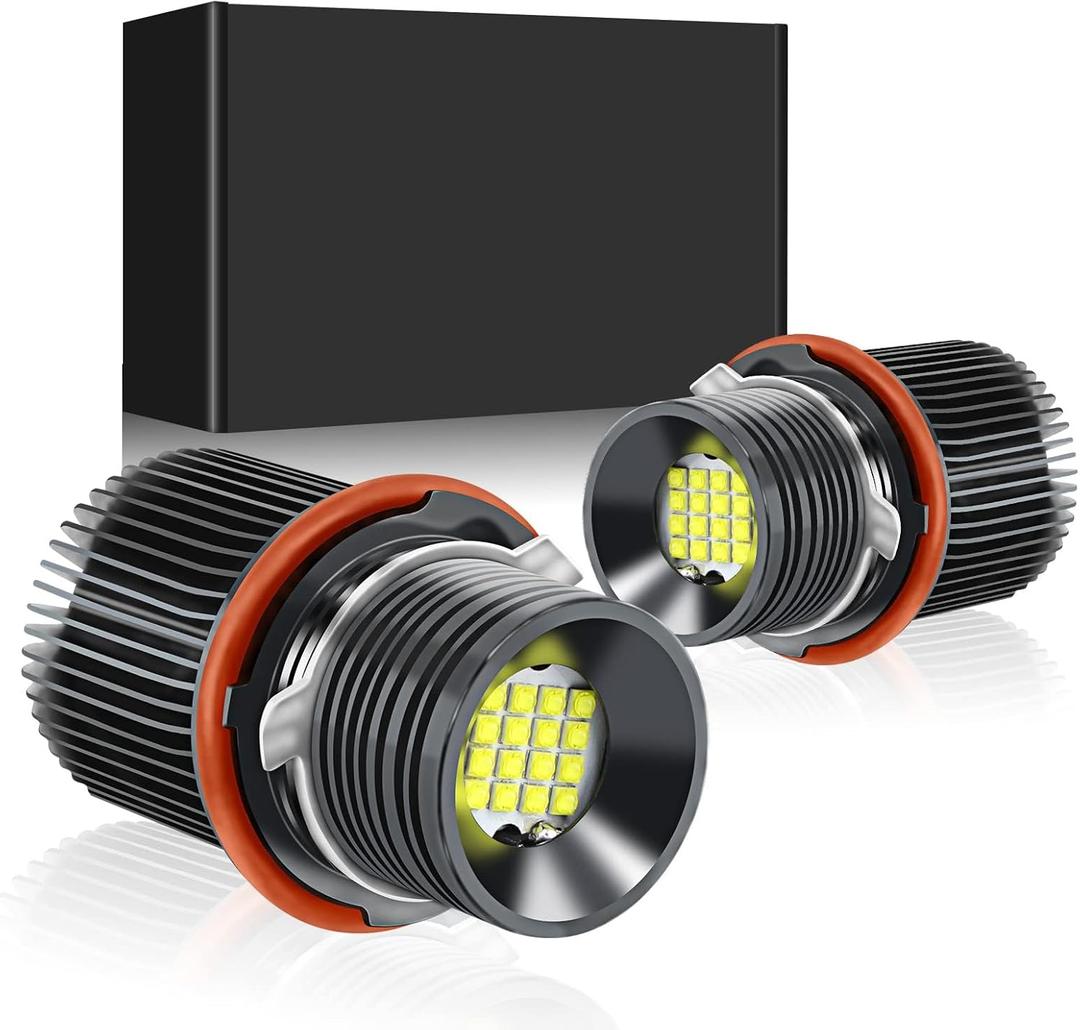 E39 LED Angel Eyes Ring Halo Bulbs E53 Marker Lights Compatible for BMW 1 5 6 7 Series X3 X5 (E39 E53 E60 E61 E63 E64 E65 E66 E83 E87), 160W 6000K White Lamps