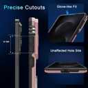 DEERLAMN Case for Samsung Galaxy S25 Edge with Slide Camera Cover+Screen Protector (1 Pack), Rotated Ring Kickstand Military Grade Shockproof Protective Cover-Rose Gold (S25 Edge-6.7 Inch)