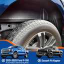 Rear Wheel Well Liners for 2021-2025 Ford F150 (Not for Raptor), 2PCS Rear Inner Fender Liners Tire Guards, No Drilling Required, Heavy Duty Splash Shield Wheel Well Guards, F150 Accessories