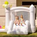 9FT White Bounce House Inflatable Toddler Bouncy House for 3-6 Age Kids