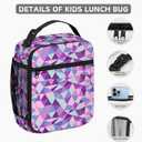 Kids Backpack with Lunch Box Set, 3-in-1 Geometric School Bag for Girls & Boys, Lightweight Waterproof for Elementary Middle School Students