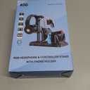 KDD Headset Stand with Charging Station - Detachable Controller Holder with 9 Light Modes - Rotatable Headphone Hanger with USB A&C Charger Ports - Earphone Hook for PC Gaming Accessories Storage