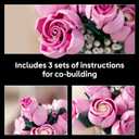 LEGO Botanicals Bouquet of Pink Roses Artificial Flowers - Building Blocks for Adults, Ages 18+ - Flowers for Home Office, Shelf or Room Decor - Gift for Women & Men - 10374