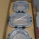 FineDine 24 Piece Premium Borosilicate Glass Meal Prep Containers Glass - Airtight Food Storage Containers with Lids, Hinged Locking Lid, BPA Free, For Meal Prep/Freezer/Oven (Grey)