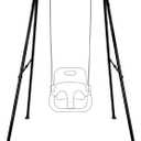 Baby Swing Stand, Heavy Duty Foldable Swing Stand A-Frame Metal Swing Stand Frame for Backyard Indoor & Outdoor, Hammock Chair not Included (Black)