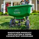 Scotts Turf Builder EdgeGuard DLX Broadcast Spreader - Spreader for Lawn Fertilizer, Weed & Insect Control, Grass Seed, and Ice Melt, Holds Up to 15,000 sq. ft. of Product, Single Pack, Deluxe