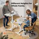 35" Small Glass Mobile Standing Desk, Portable Laptop Cart with Storage & 90 Tilt, Height Adjustable, Rolling Whiteboard on Wheels for Office Home School, White