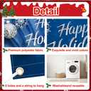 Christmas Garage Door Banner 7x16 ft  Happy Holidays with Snowflakes and Ornaments  Festive Outdoor Decoration for Garage, Yard, and Front Door  Waterproof, Easy to Hang (70)