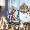 8 x Stained Glass Suncatcher, Jocidea Fairy Ornament, Christmas Ornaments, Holidays Ornaments, Christmas Tree Decor, Fairy Decor for Home, Fairy Gifts