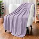 PAVILIA Super Soft Throw Blanket for Couch, Fluffy Cozy Lightweight Purple Blanket, Fuzzy Warm Knit Blanket for Bed Sofa, Lavender Lilac, 50x60