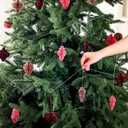 24 Pcs Christmas Mini Paper Honeycomb Ornaments with DIY Garland String 3D Honeycomb Hanging Christmas Decorations Neutral Ornaments for Xmas Tree Home Decor Farmhouse Party Birthday Holiday