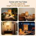 Wireless Table Lamp Charging Set—2 Piece Beige,4000mAh Rechargeable Table Lamp,Touch-sensitive Button Dimming,Ideal for Bedrooms,Bathrooms and Dining Rooms,Includes Woven Lampshade and Warm Light Bulb