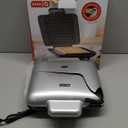 Dash No-Drip Waffle Maker - Quad Waffle Maker for Hassle-Free Breakfasts - Dual Nonstick Heating Plates & Quick Heat-Up System - Easy-Release Surface - Silver