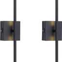 20.4 Inch Hardwired Wall Sconces Set of Two, 3000K Warm White Dimmable Modern Wall Sconces, 350 Rotate LED Light Fixtures Wall Lamp for Bathroom Living Room Bedroom Bedside, Black