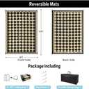 HUGEAR Outdoor Rug for Patios Clearance,Waterproof Mat,Large Outside Carpet,Reversible Plastic Straw Camping Rugs,Rv,Porch,Deck,Camper,Balcony,Backyard (8x10,Checkered/Black&Beige)