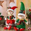 Bencailor 2 Pcs Christmas Throw Pillow Plush Gingerbread Men Pillows Cute Elf Pillows for Xmas Party Bedroom Cushion Decor (Elf Pillow)